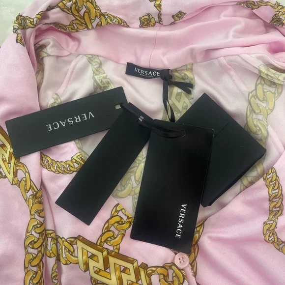 Versace Chain Pink loose long sleeve bodysuit - Picture 10 of 16